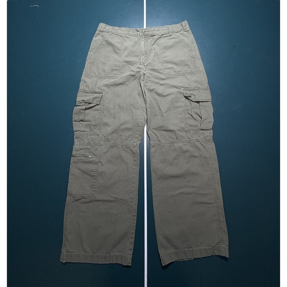 Aeropostale Cargo Pants Womens XL Green Utility Baggy Wide Leg Loose Y2K Relaxed - Picture 2 of 14